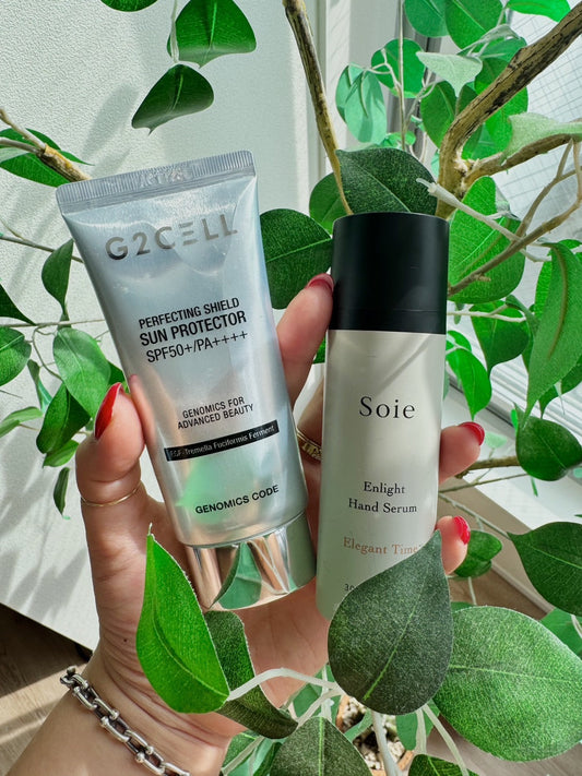My Beauty Closet Vol.03 「Soie(ソワ) エンライトハンドセラム エレガントタイム」「G2CELL(ジーツーセル) パーフェクティングシールドサンプロテクター」